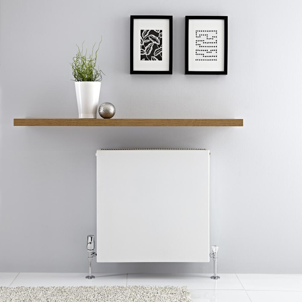 Radiatore a Piastra Orizzontale Doppio - Bianco - 600mm x 600mm x 103mm - 1299 Watt - Type 22