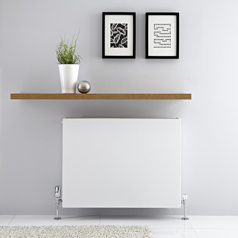Radiatore a Piastra Orizzontale Doppio - Bianco - 600mm x 800mm x 103mm - 1732 Watt - Type 22