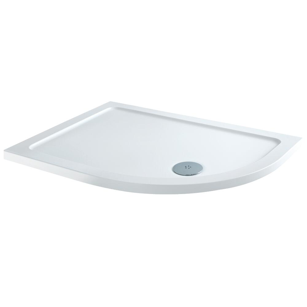 Piatto Doccia Angolare Semicircolare 1000x800mm con Curva a Destra Semicircolare Duco Stone