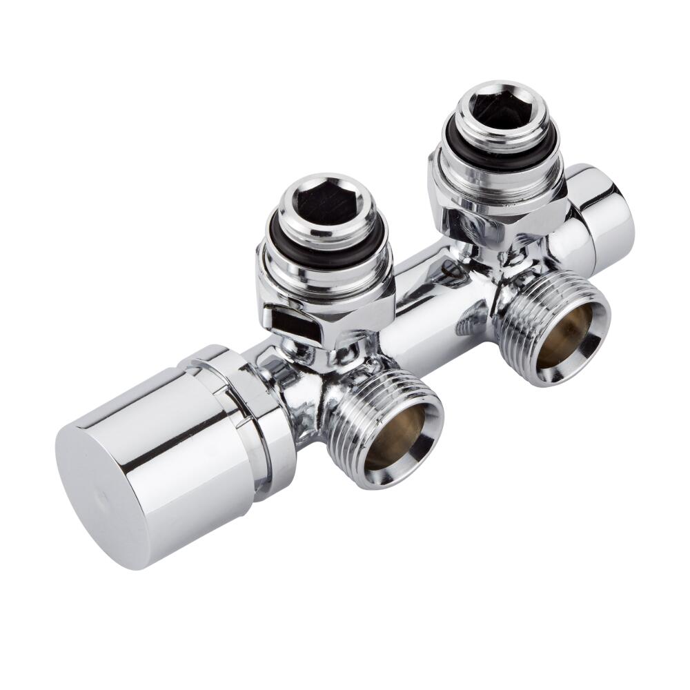 Valvole a Squadra per Radiatori e Scaldasalviette 3/4” con Testa Cromata e Selezione di Adattatori – Multiblock H