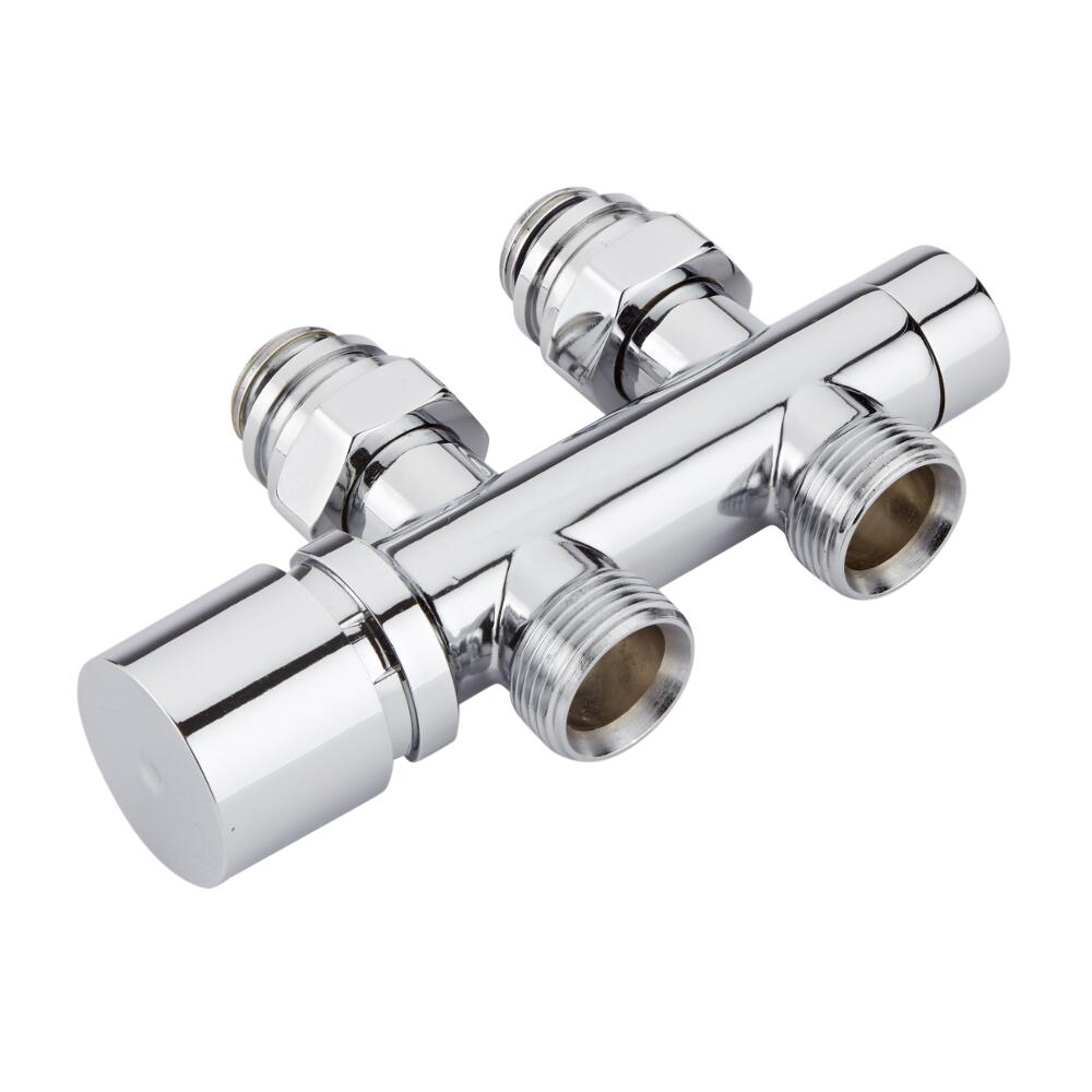 Valvole Diritte per Radiatori e Scaldasalviette 3/4” con Testa Cromata e Selezione di Adattatori – Multiblock H