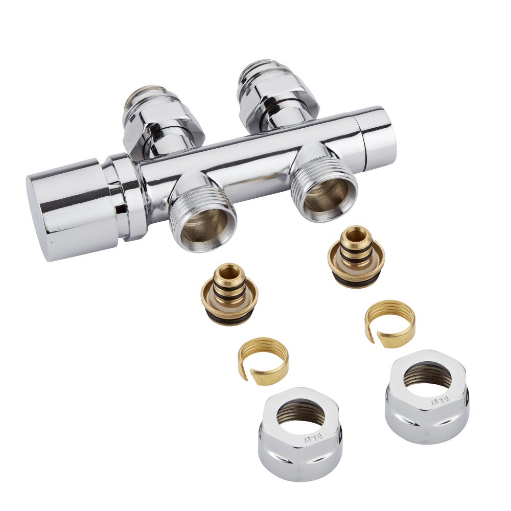 Valvole Diritte per Radiatori e Scaldasalviette 3/4” con Adattatori per Raccordi Pex o Multistrato 16mm – Multiblock H