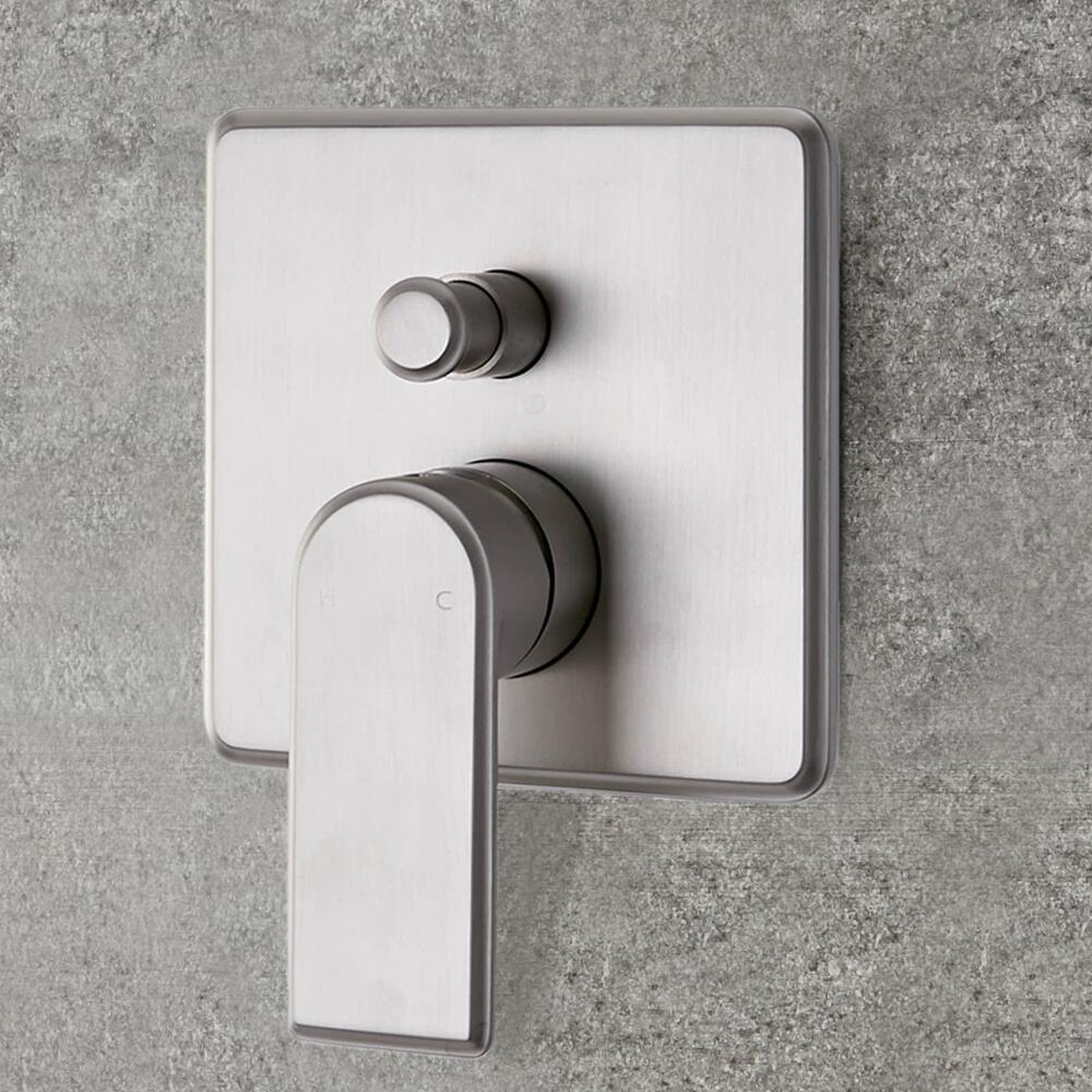 Miscelatore Doccia Manuale Moderno a 2 Vie Nichel Spazzolato - Aldwick