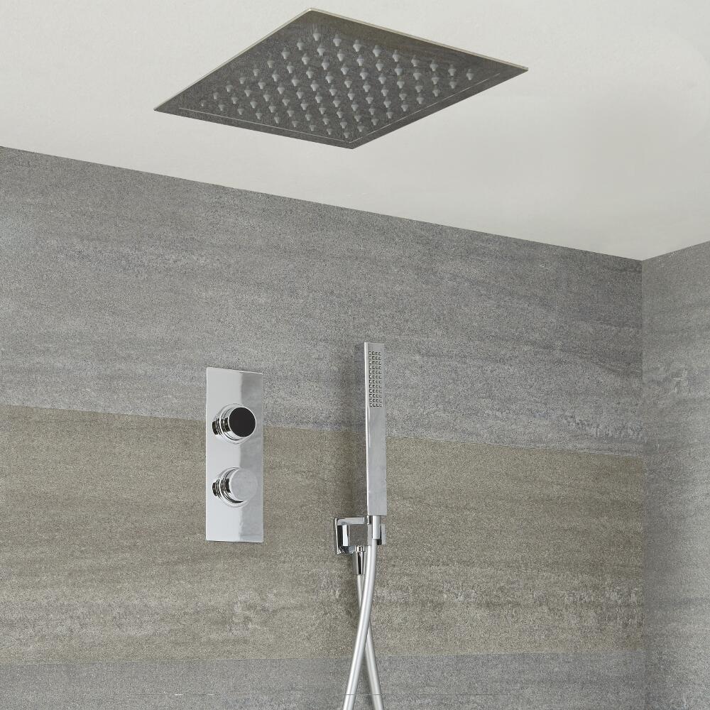 Doccia Digitale con Sistema di Controllo a 2 Vie con Soffione Doccia Quadrato Integrato 280x280mm e Doccetta - Narus
