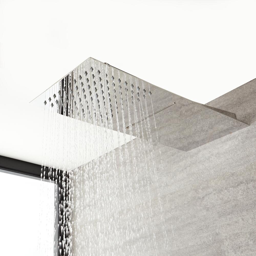 Soffione Rettangolare Ultrasottile Slimline 500mm x 200mm Effetto Pioggia e Cascata