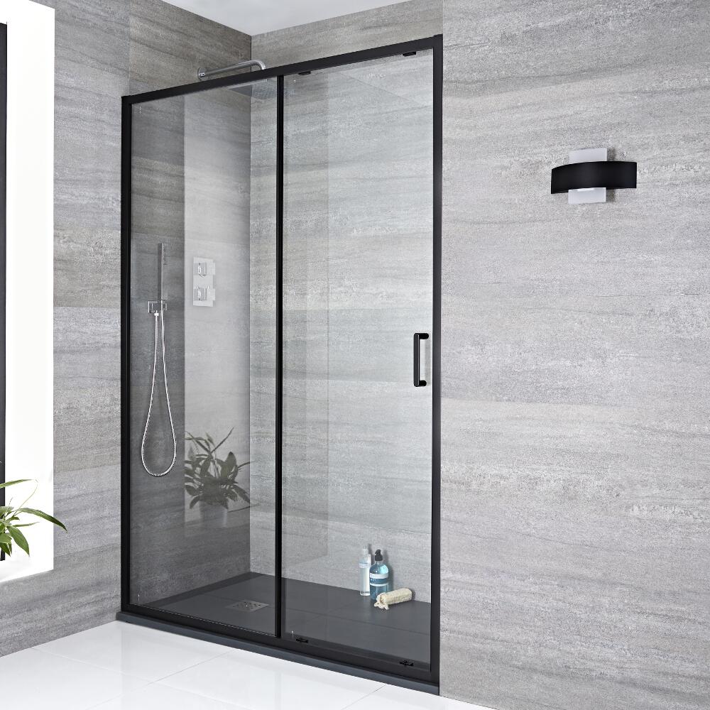 Porta Doccia Scorrevole Nera 1000x1950mm per Cabina Box Doccia - Nox