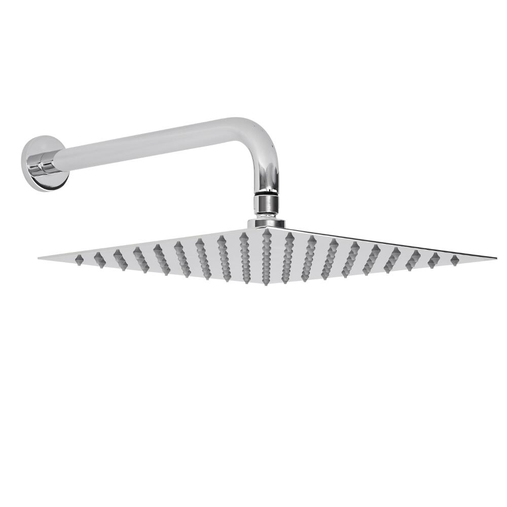 Soffione Quadrato Ultrapiatto Slimline 300mm x 300mm e Braccio Doccia