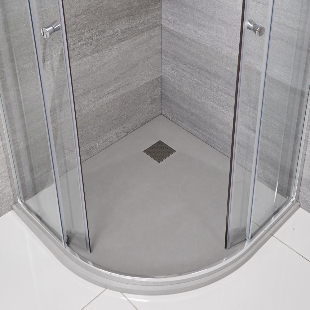 Piatto Doccia Angolare Effetto Pietra Colore Grigio Chiaro 900mm