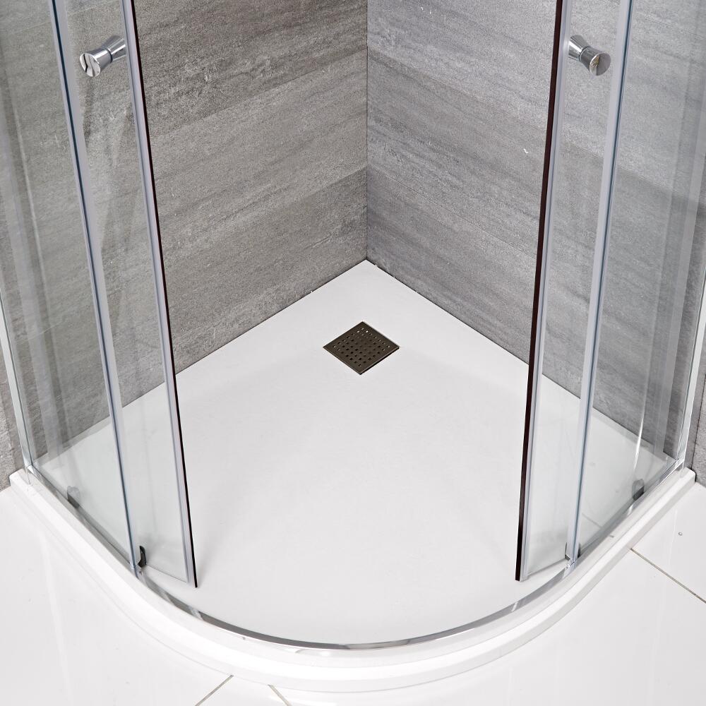 Piatto Doccia Angolare Effetto Pietra Colore Bianco Opaco 900mm