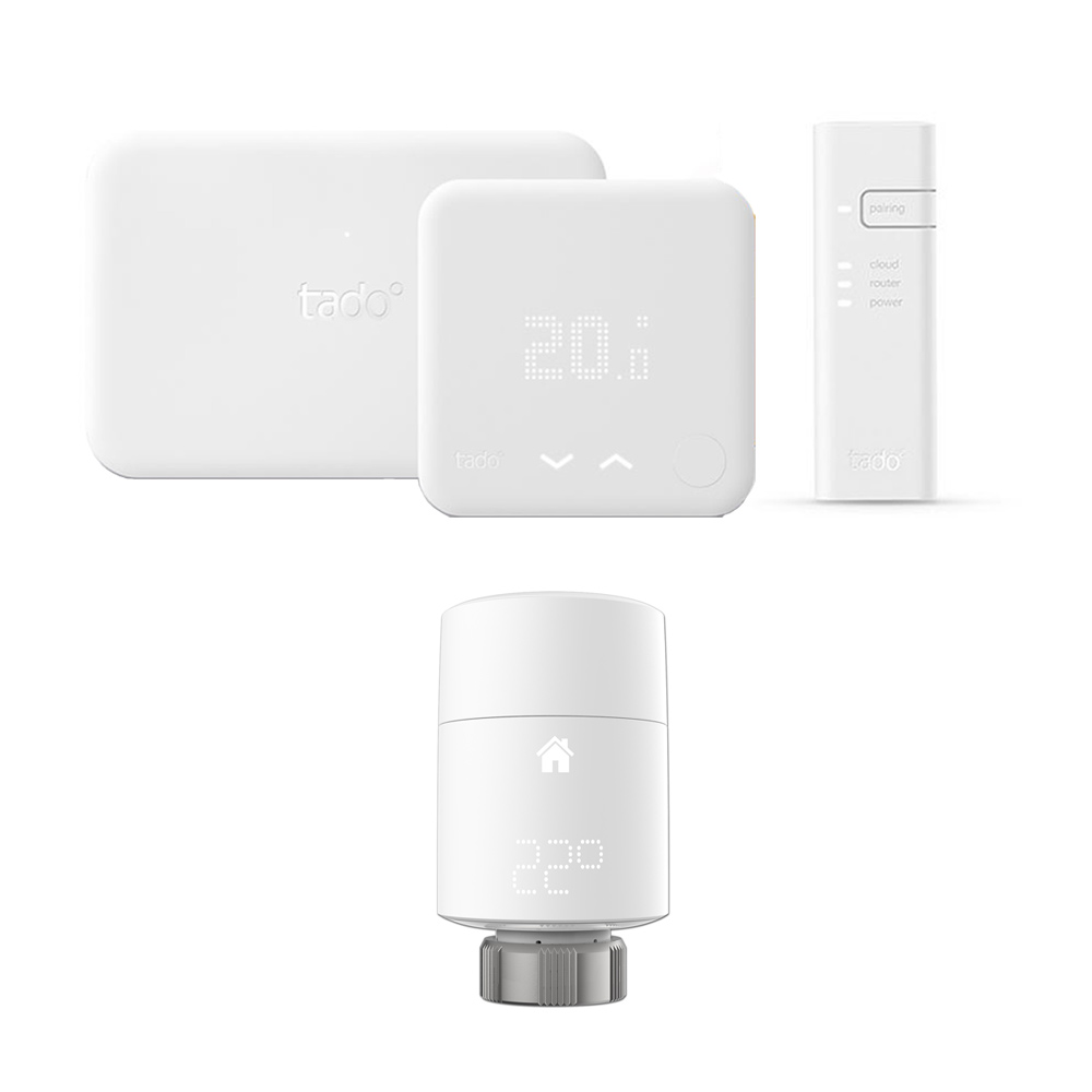 Termostato Intelligente - Kit di Base con 2 Teste Termostatiche Verticali e Kit di Estensione Tado°