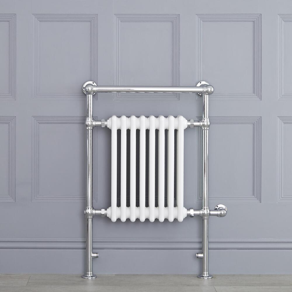 Radiatore Scaldasalviette Elettrico Tradizionale - Elemento Elettrico 800 Watt - Bianco - 930mm x 620mm - Avon