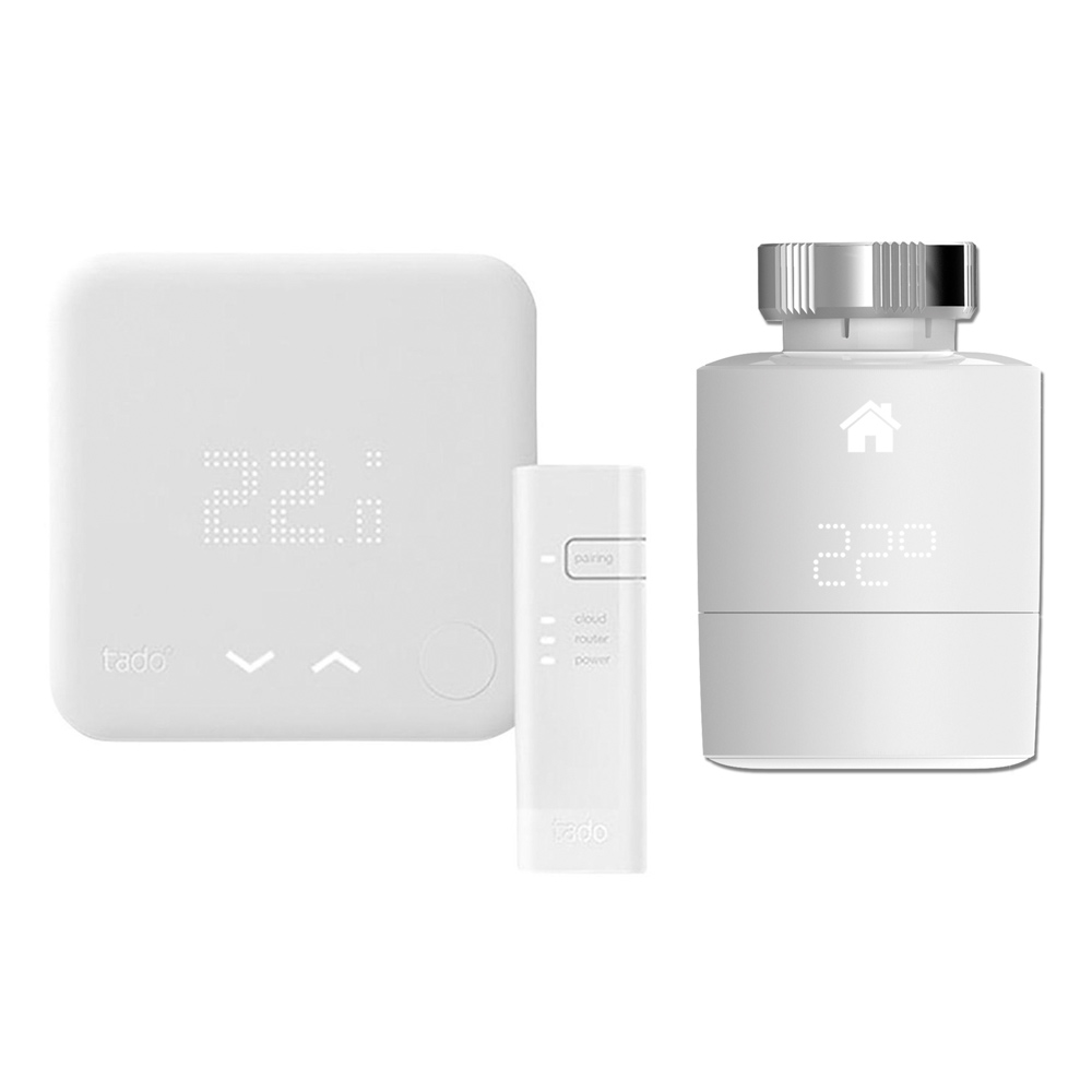 Termostatico Intelligente (v3) Kit di Base con 1 Testa Termostatica Orizzontale Tado°