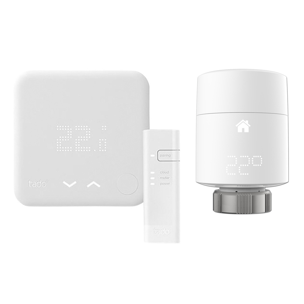 Kit di Base Intelligente (v3) Tado° con Termostatico Intelligente e 1 Testa Termostatica Verticale per Radiatori