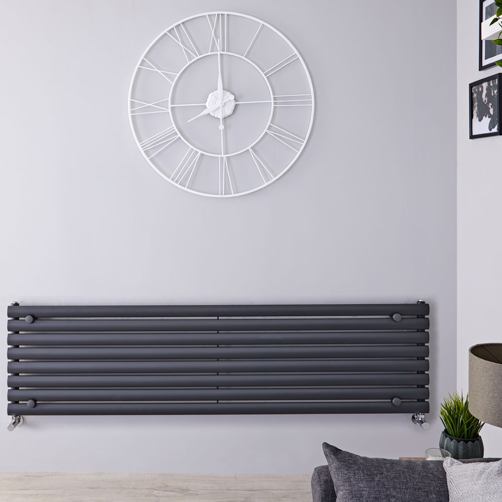 Radiatore di Design Orizzontale - Antracite - 472mm x 1780mm x 56mm - 1162 Watt - Revive