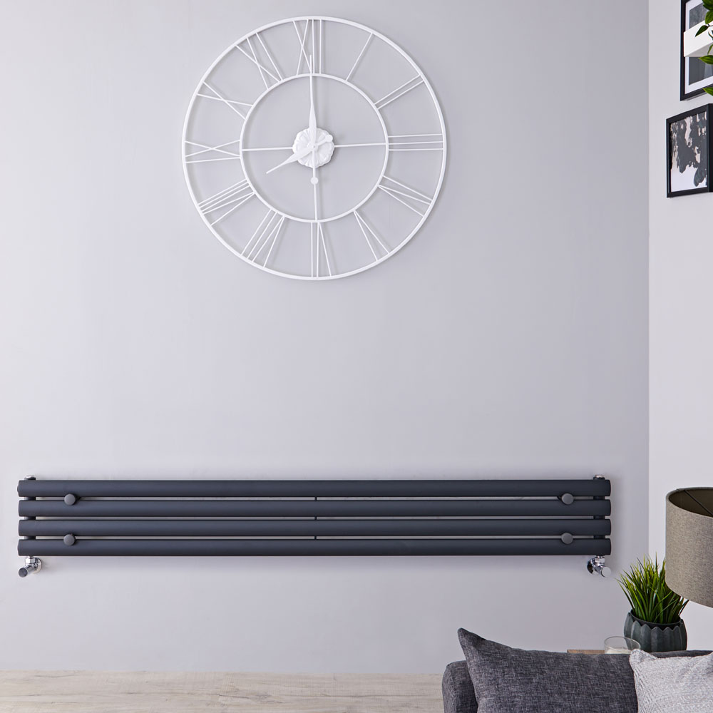 Radiatore di Design Orizzontale - Antracite - 236mm x 1780mm x 56mm - 647 Watt - Revive