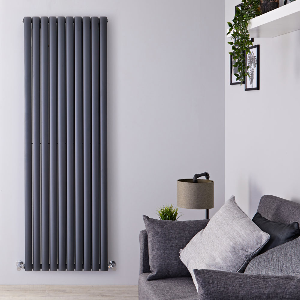 Radiatore di Design Verticale Doppio - Antracite - 1780mm x 590mm x 78mm - 2335 Watt - Revive