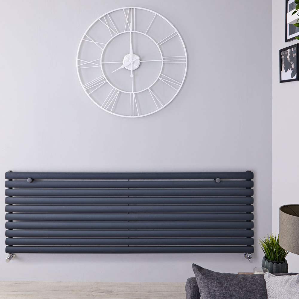 Radiatore di Design Orizzontale - Antracite - 590mm x 1780mm x 55mm - 1476 Watt - Revive