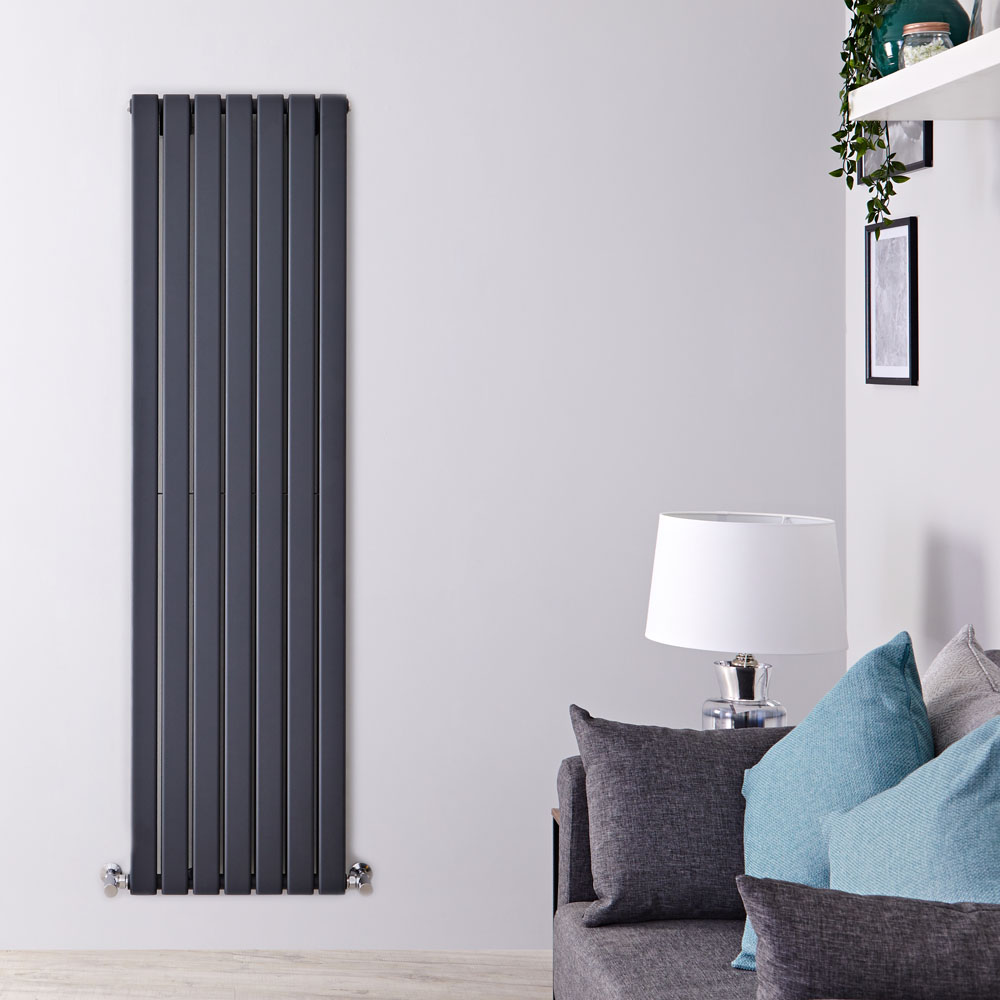 Radiatore di Design Verticale Doppio - Antracite - 1780mm x 490mm x 60mm - 1732 Watt - Delta