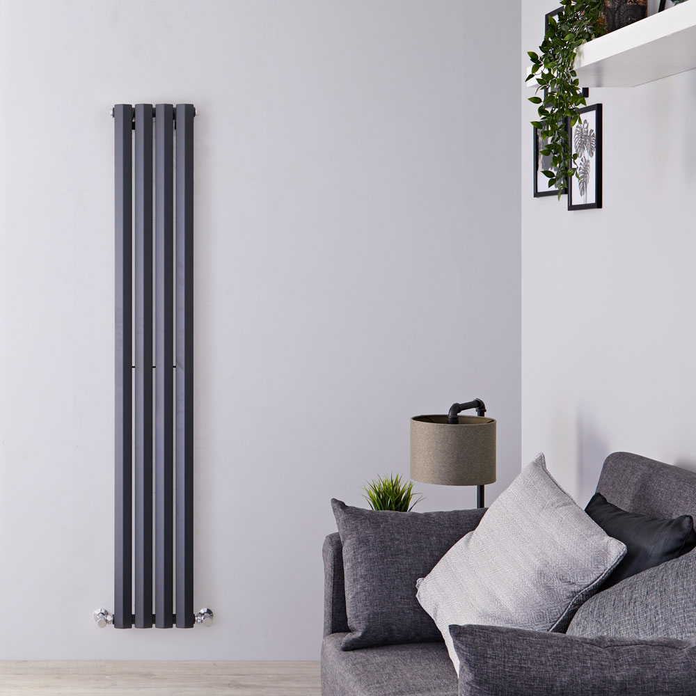 Radiatore di Design Verticale - Antracite - 1780mm x 280mm x 60mm - 700 Watt - Rombo