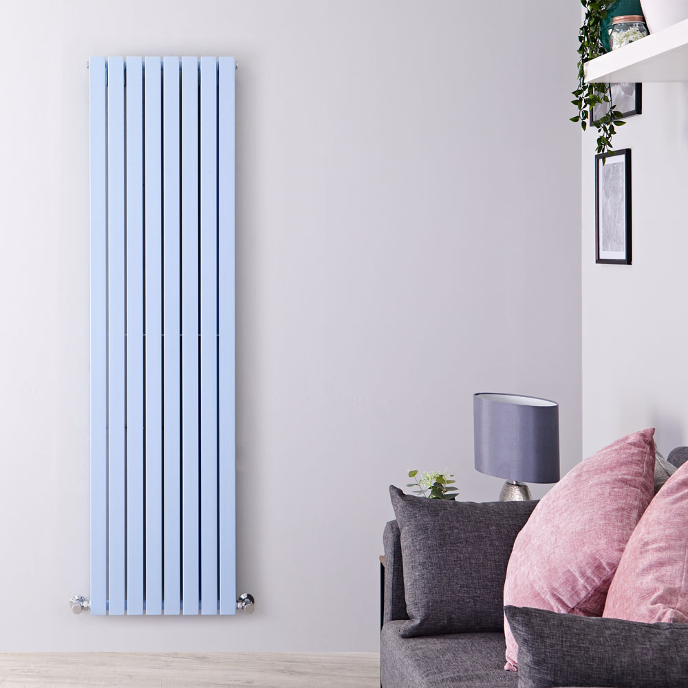 Radiatore di Design Verticale Doppio - Celeste - 1780mm x 472mm x 72mm - 1931 Watt - Sloane
