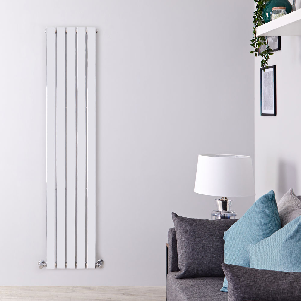 Radiatore di Design Verticale - Cromato - 1800mm x 375mm x 50mm - 556 Watt - Delta