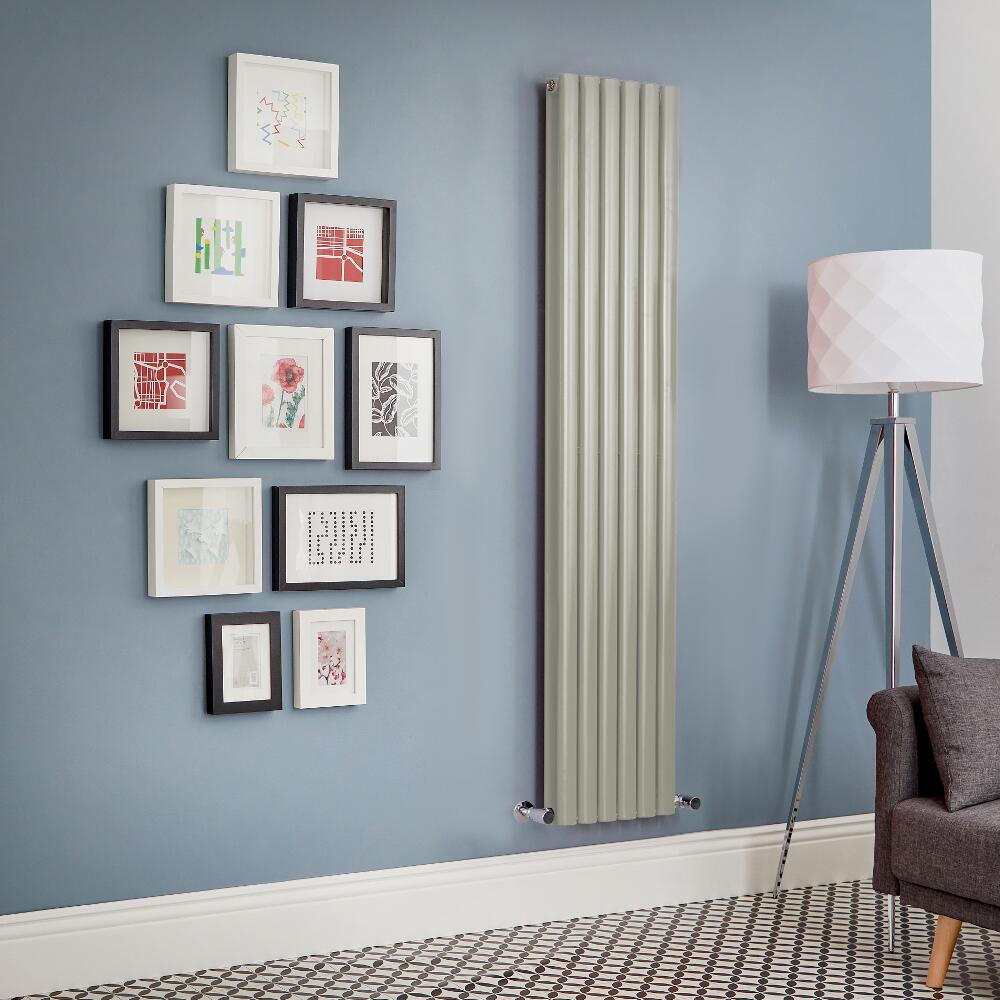 Radiatore di Design Verticale Doppio - Verde Salvia - Revive - Disponibile in Diverse Misure