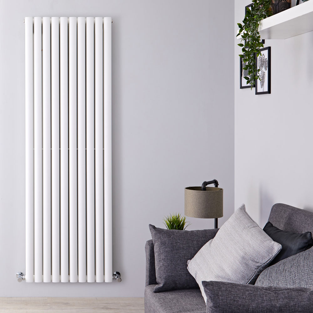 Radiatore di Design Verticale Doppio - Bianco - 1780mm x 590mm x 78mm - 2335 Watt - Revive