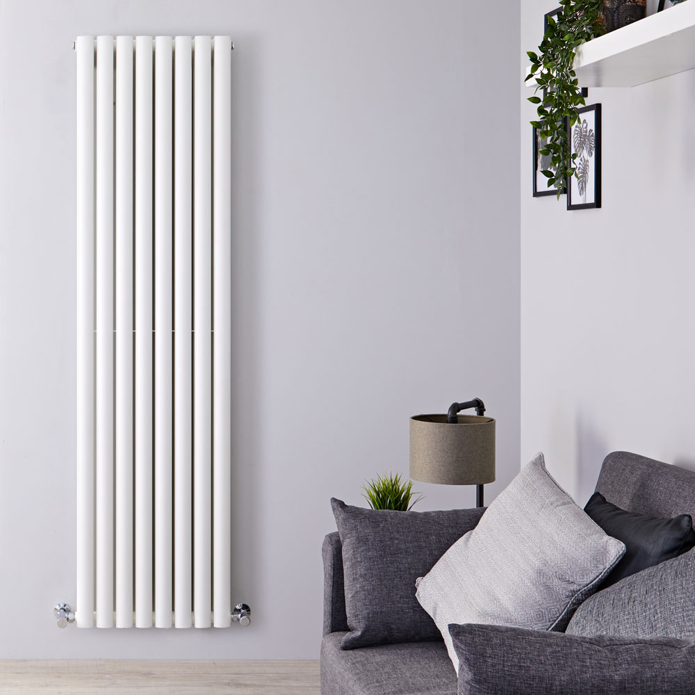 Radiatore di Design Verticale Doppio - Bianco - 1780mm x 472mm x 78mm - 1868 Watt - Revive