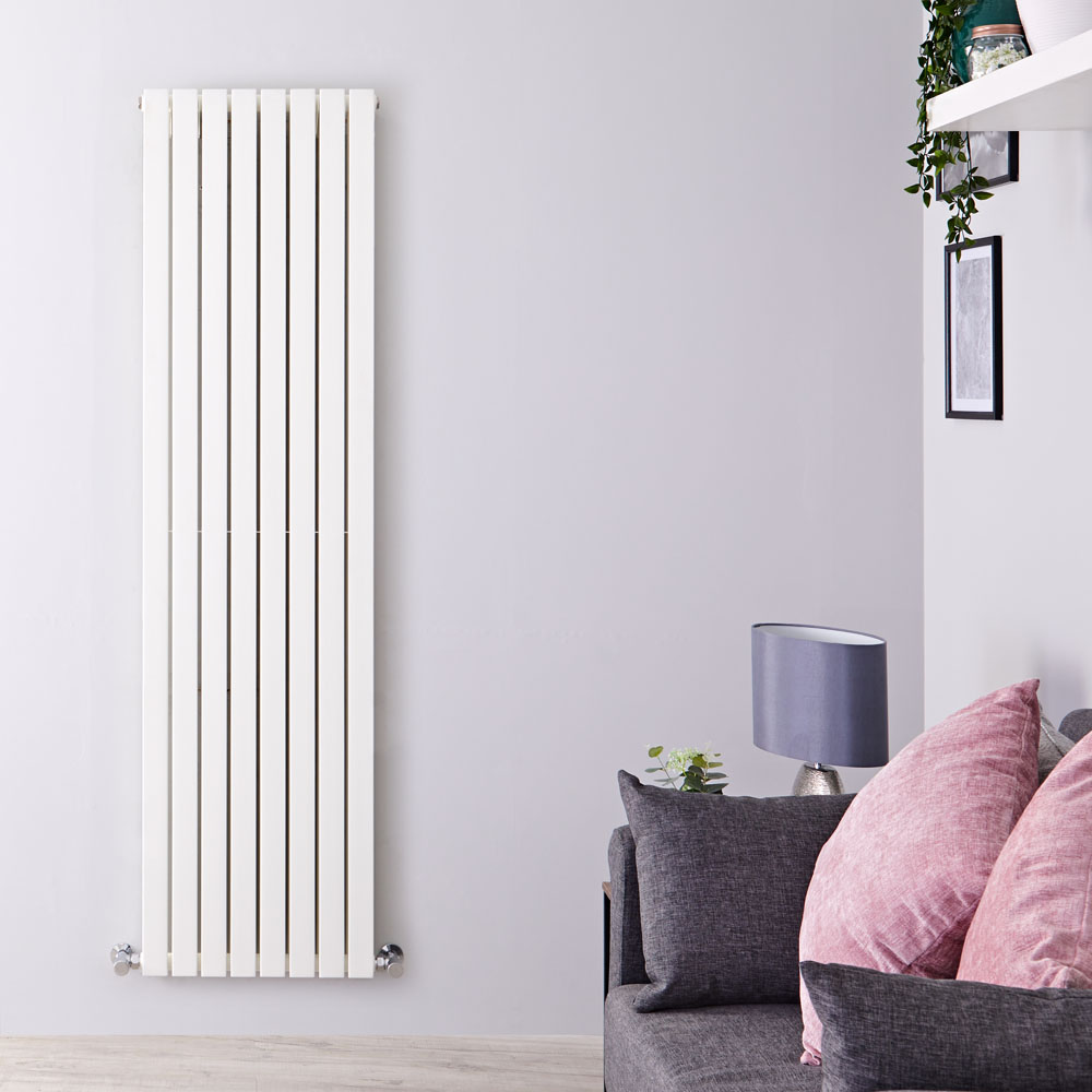 Radiatore di Design Verticale Doppio - Bianco - 1780mm x 472mm x 72mm - 1931 Watt - Sloane