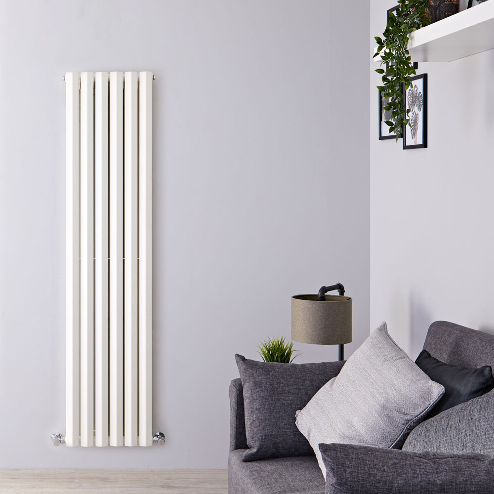 Radiatore di Design Verticale Doppio - Bianco - 1780mm x 420mm x 86mm - 1618 Watt - Rombo