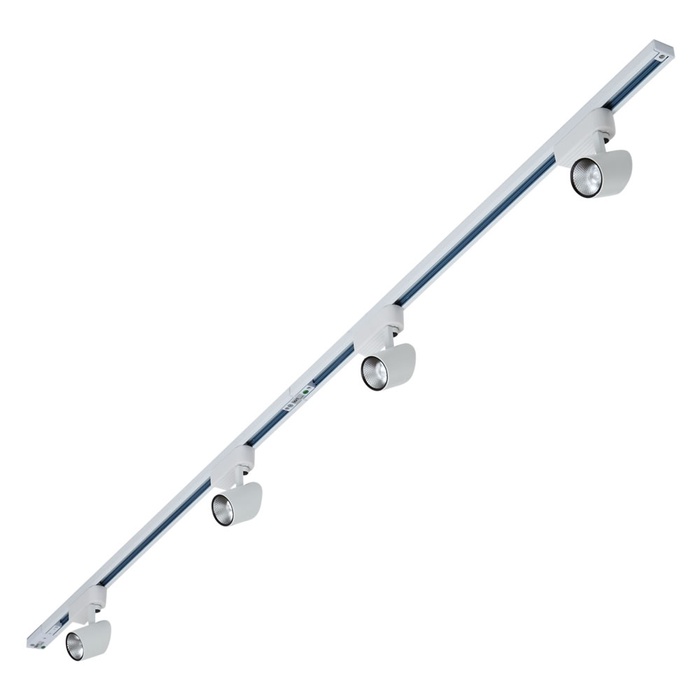Biard 4 Faretti Spot LED con Binario 7W COB 2x 1m Bianco