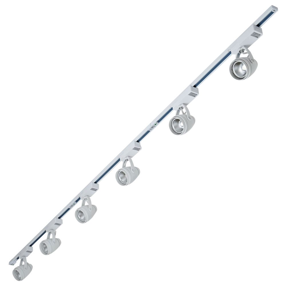 Biard 6 Faretti Spot LED con Binario Angolare 12W COB 3x 1m Bianco
