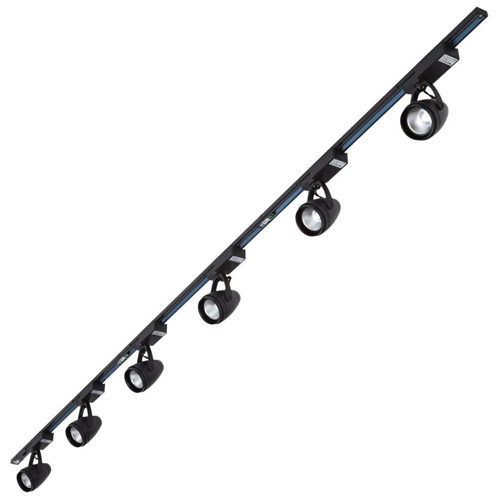 Biard 6 Faretti Spot LED con Binario Angolare 12W COB 3x 1m Nero