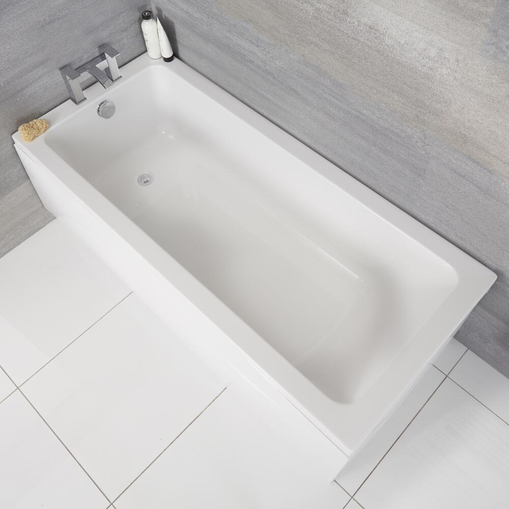 Vasca da Bagno Rettangolare 1700x750mm con Design Classico senza Pannello Vasca
