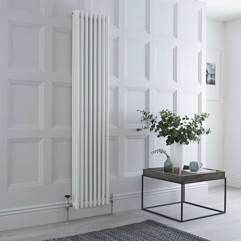 Radiatore di Design Verticale a 3 Colonne Tradizionale - Bianco - 1800mm x 383mm x 100mm - 1558 Watt - Regent