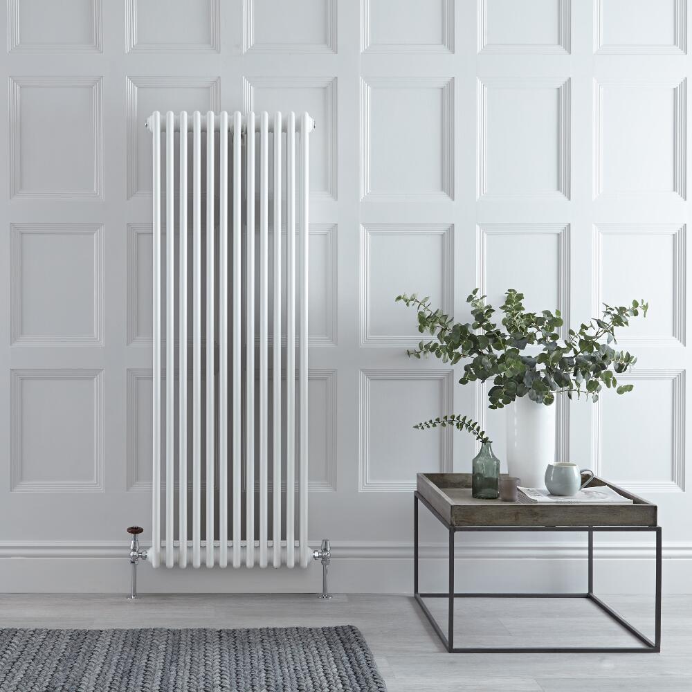 Radiatore di Design Verticale a 3 Colonne Tradizionale - Bianco - 1500mm x 560mm x 100mm - 2081 Watt - Regent