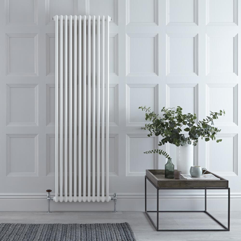 Radiatore di Design Verticale a 3 Colonne Tradizionale - Bianco - 1800mm x 563mm x 100mm - 2338 Watt - Regent