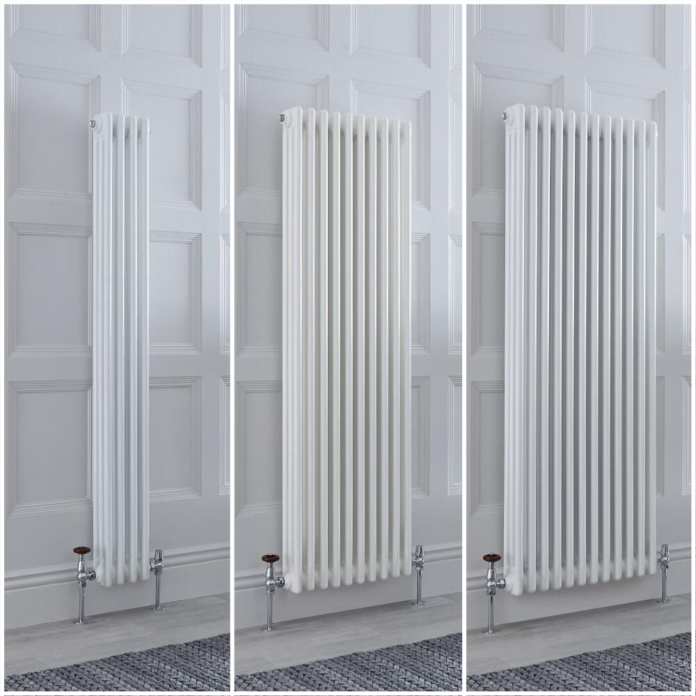 Radiatore Tradizionale Triplo Verticale Bianco Windsor - Disponibile in Diverse Misure e Piedini