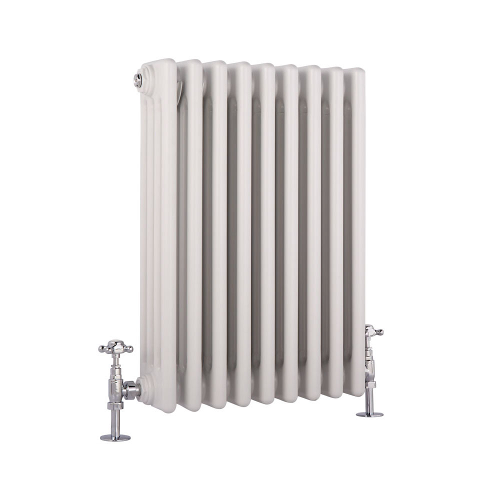 Radiatore di Design Orizzontale a 4 Colonne Tradizionale - Bianco - 600mm x 405mm – 854 Watt - Windsor