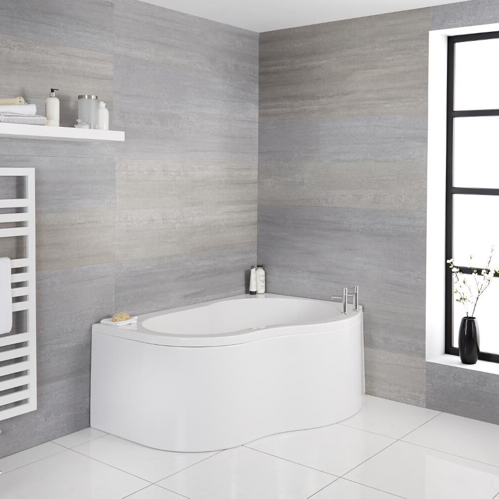 Vasca da Bagno Angolare Destra in Acrilico 150x100cm con Pannello