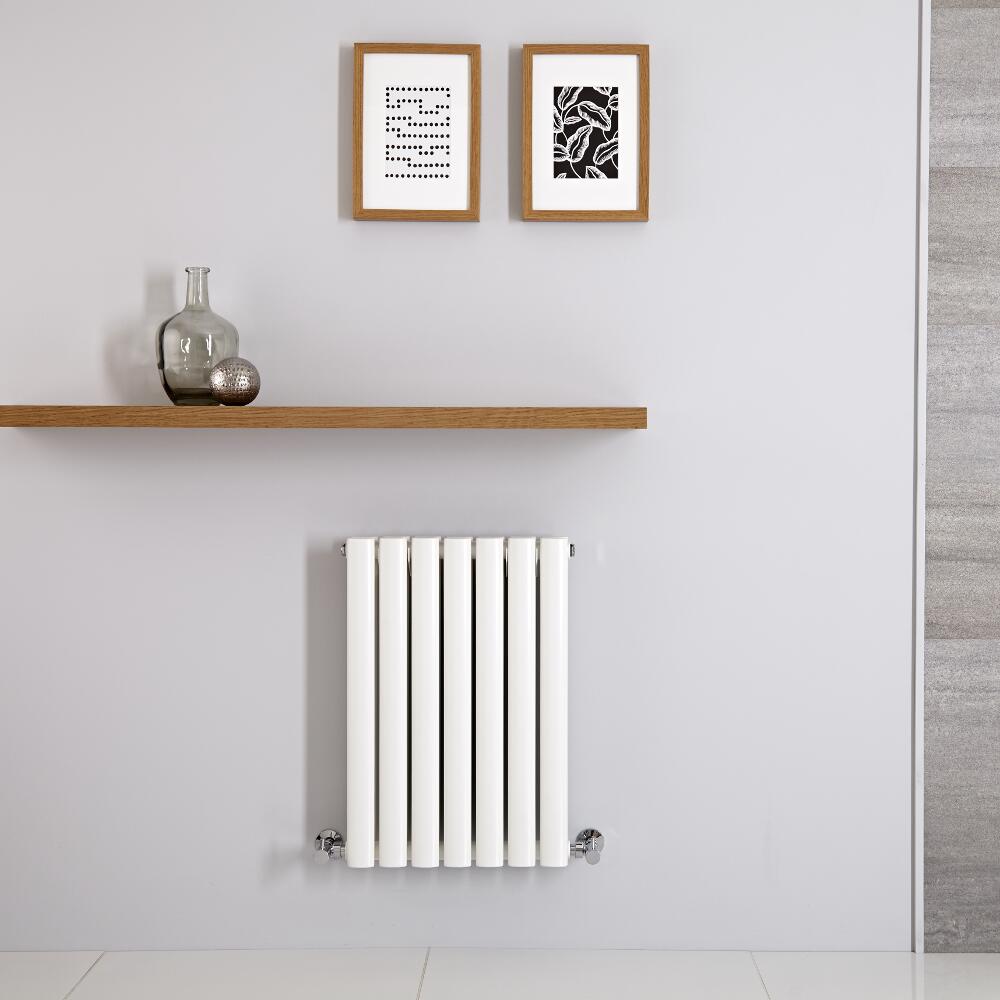 Radiatore di Design Orizzontale Doppio - Bianco - 600mm x 415mm x 78mm - 548 Watt - Revive