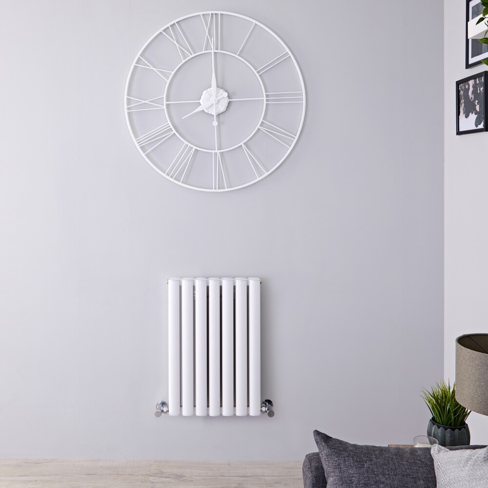 Radiatore di Design Orizzontale Doppio - Bianco - 600mm x 415mm x 78mm - 548 Watt - Revive