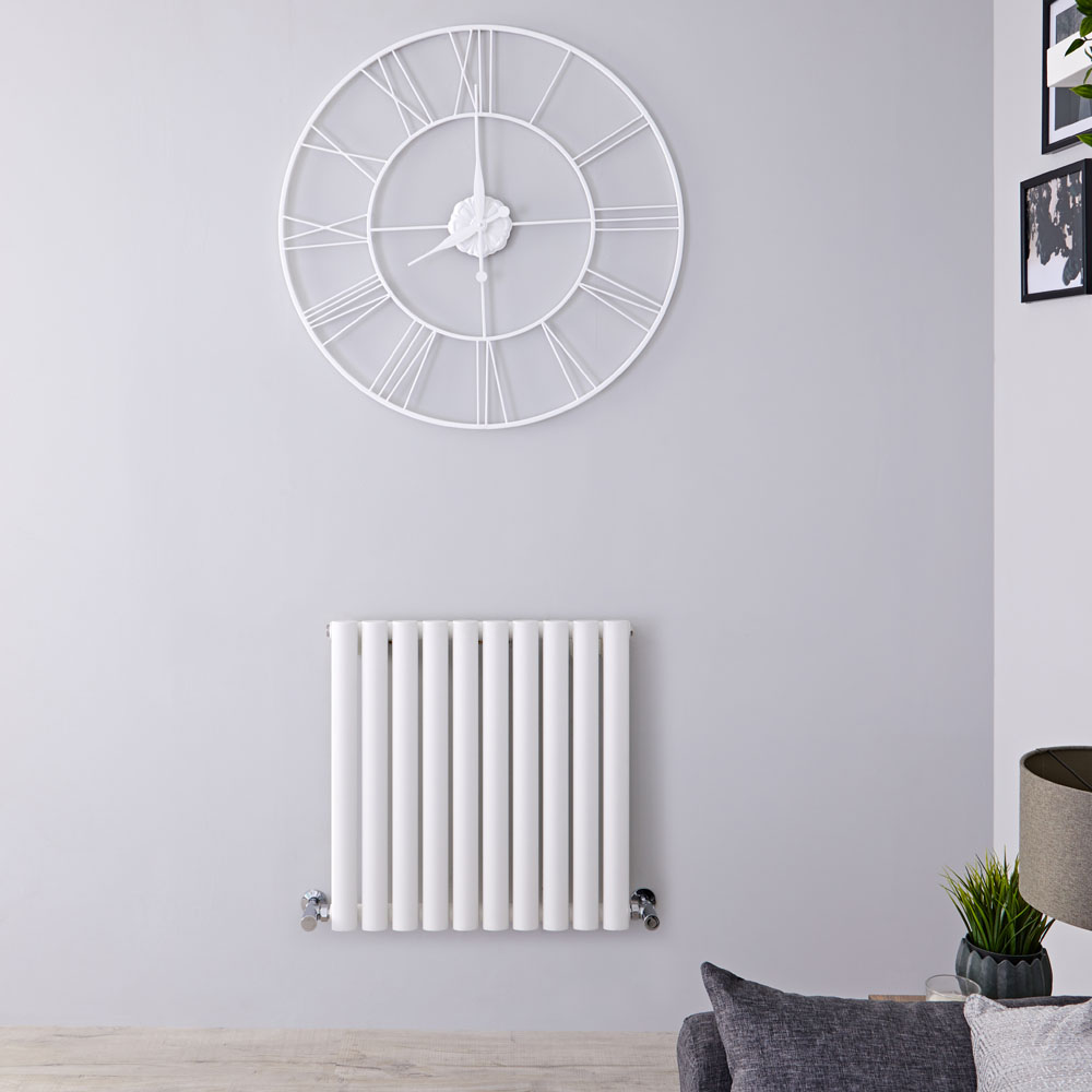 Radiatore di Design Orizzontale - Bianco - 600mm x 595mm x 78mm - 558 Watt - Revive