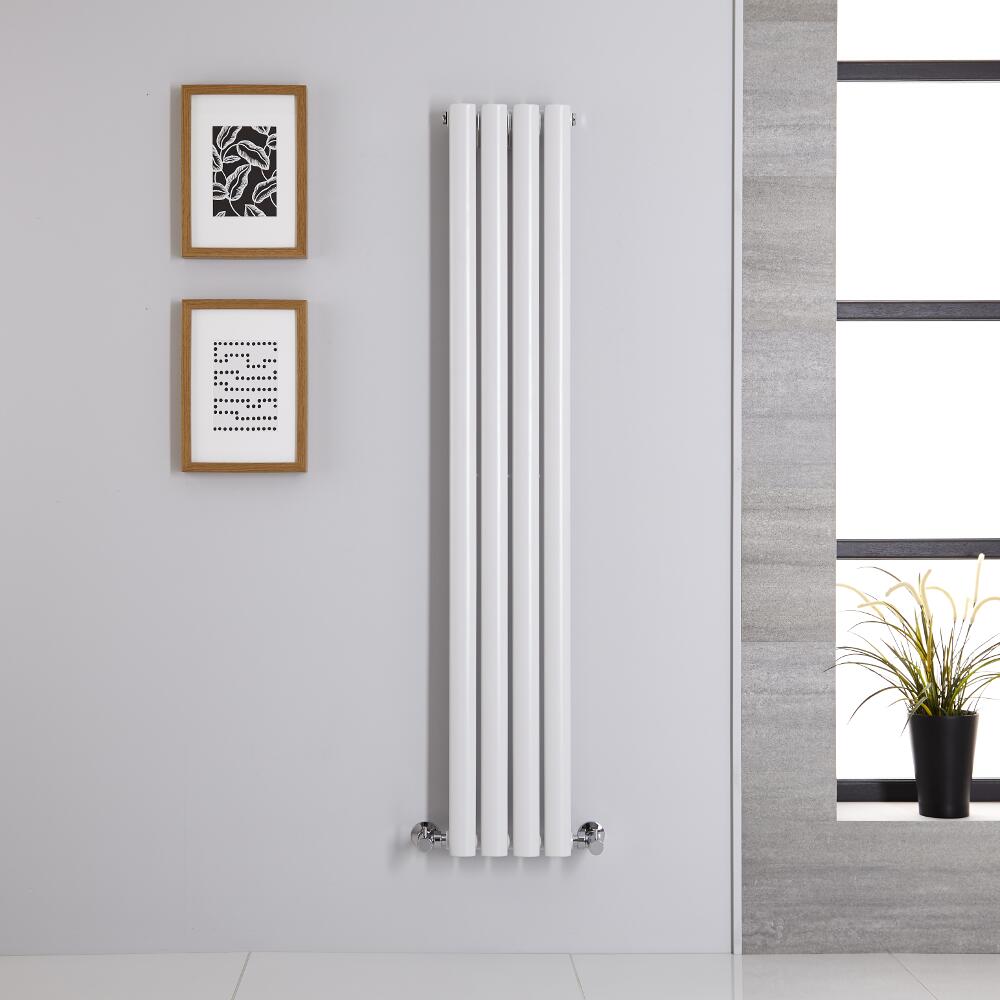 Radiatore di Design Verticale Doppio - Bianco - 1400mm x 236mm x 56mm - 457 Watt - Revive