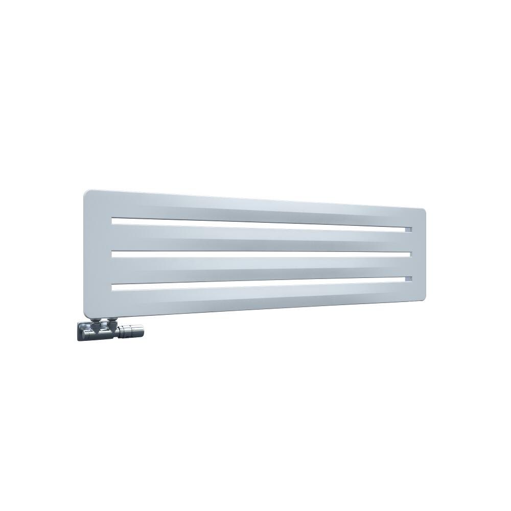 Radiatore di Design Orizzontale con Attacco Centrale - Bianco- 325mm x 1200mm x 11mm - 492 Watt - Leba