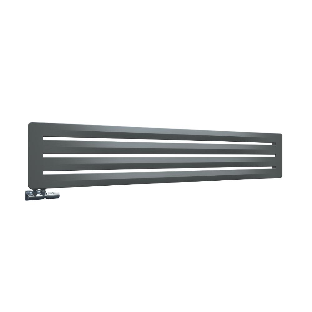 Radiatore di Design Orizzontale con Attacco Centrale - Colore Pietra - 325mm x 1800mm x 11mm - 737 Watt - Leba