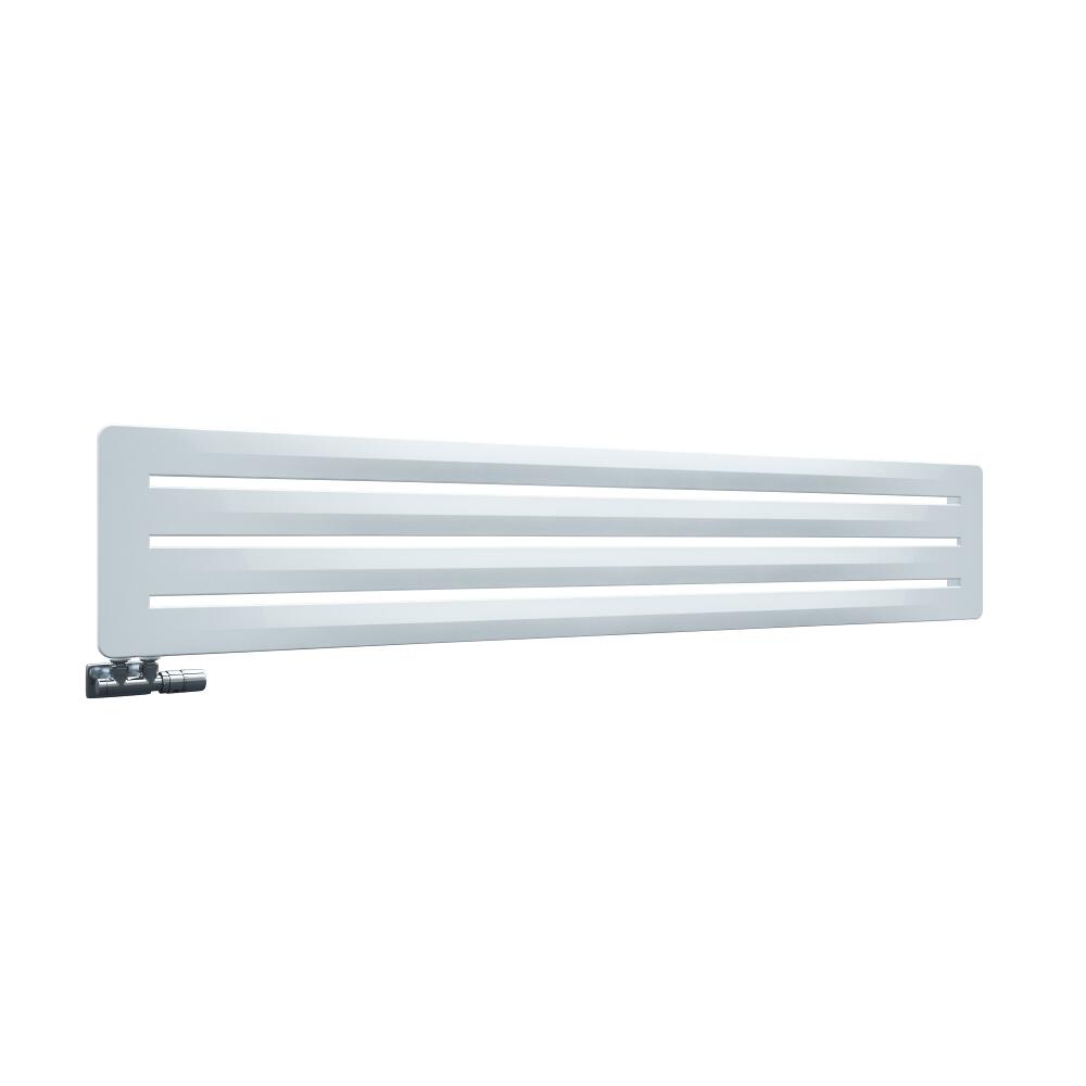 Radiatore di Design Orizzontale con Attacco Centrale - Bianco- 325mm x 1800mm x 11mm - 737 Watt - Leba