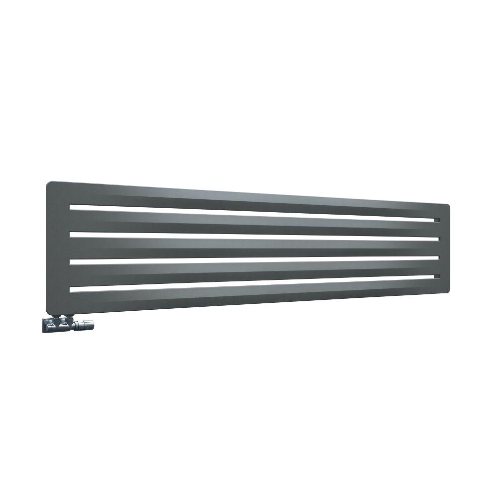 Radiatore di Design Orizzontale con Attacco Centrale - Colore Pietra - 410mm x 1800mm x 11mm – 1013 Watt - Leba