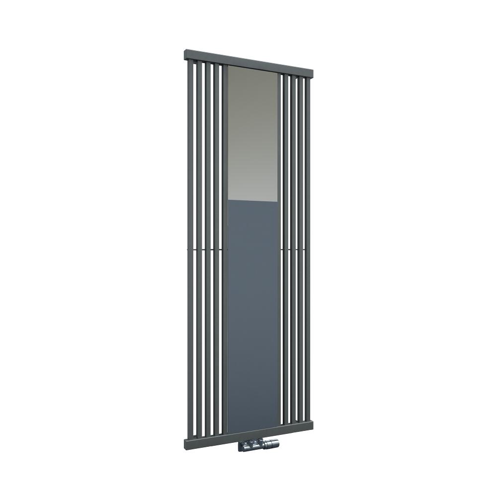 Radiatore di Design Verticale con Attacco Centrale - Con Specchio - Effetto Pietra - 1700mm x 640mm x 60mm - 1300 Watt - Lublin