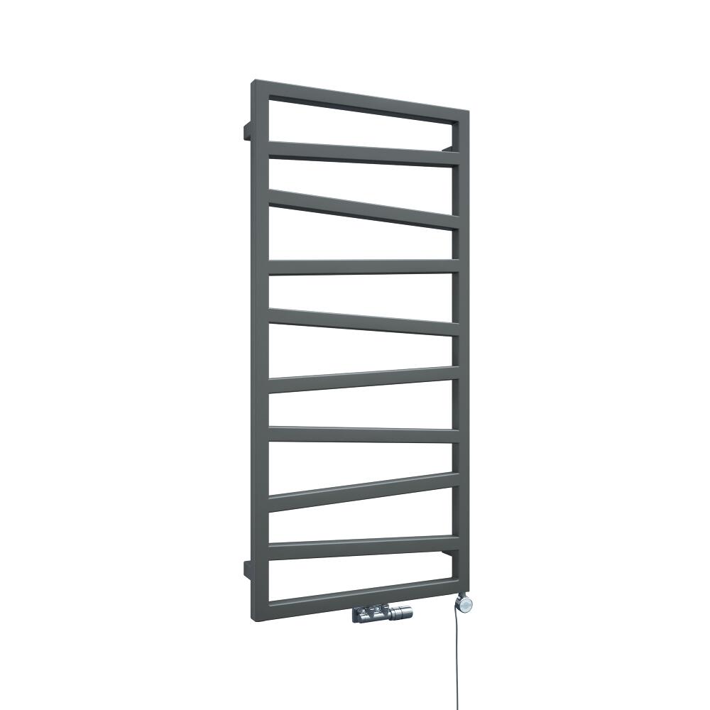 Scaldasalviette di Design Verticale con Attacco Centrale - Argento - 1070mm x 500mm x 30mm - 514 Watt - Torun